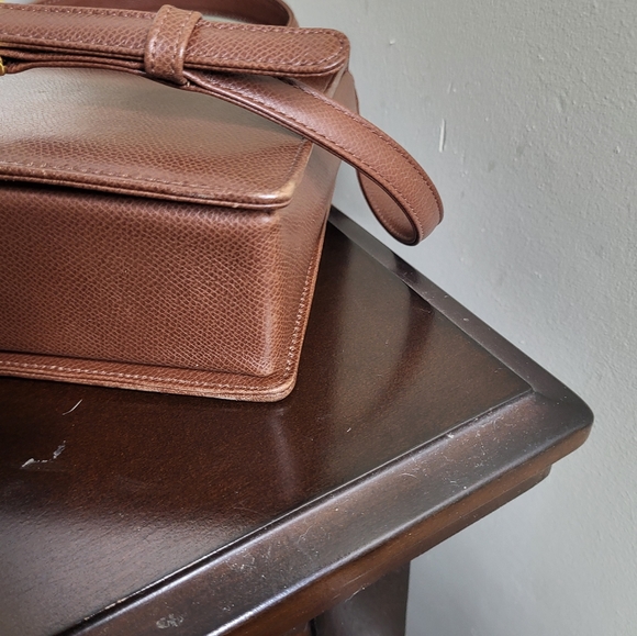 Valentino Garavani Vintage Brown Leather Satchel Bag, Kelly Style - Picture 15 of 16